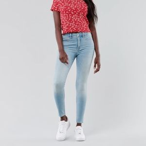 High-Rise Light Wash Skinny Jeans